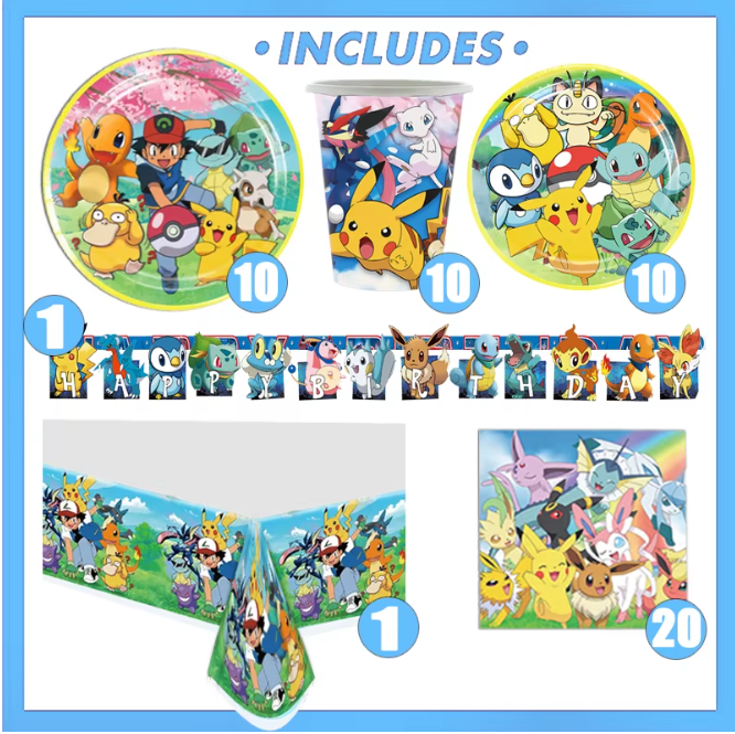 Pokémon Kit Vaisselle - 3 Styles au Choix