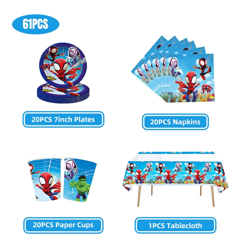 Disney Spidey Kit Vaisselle + décorations