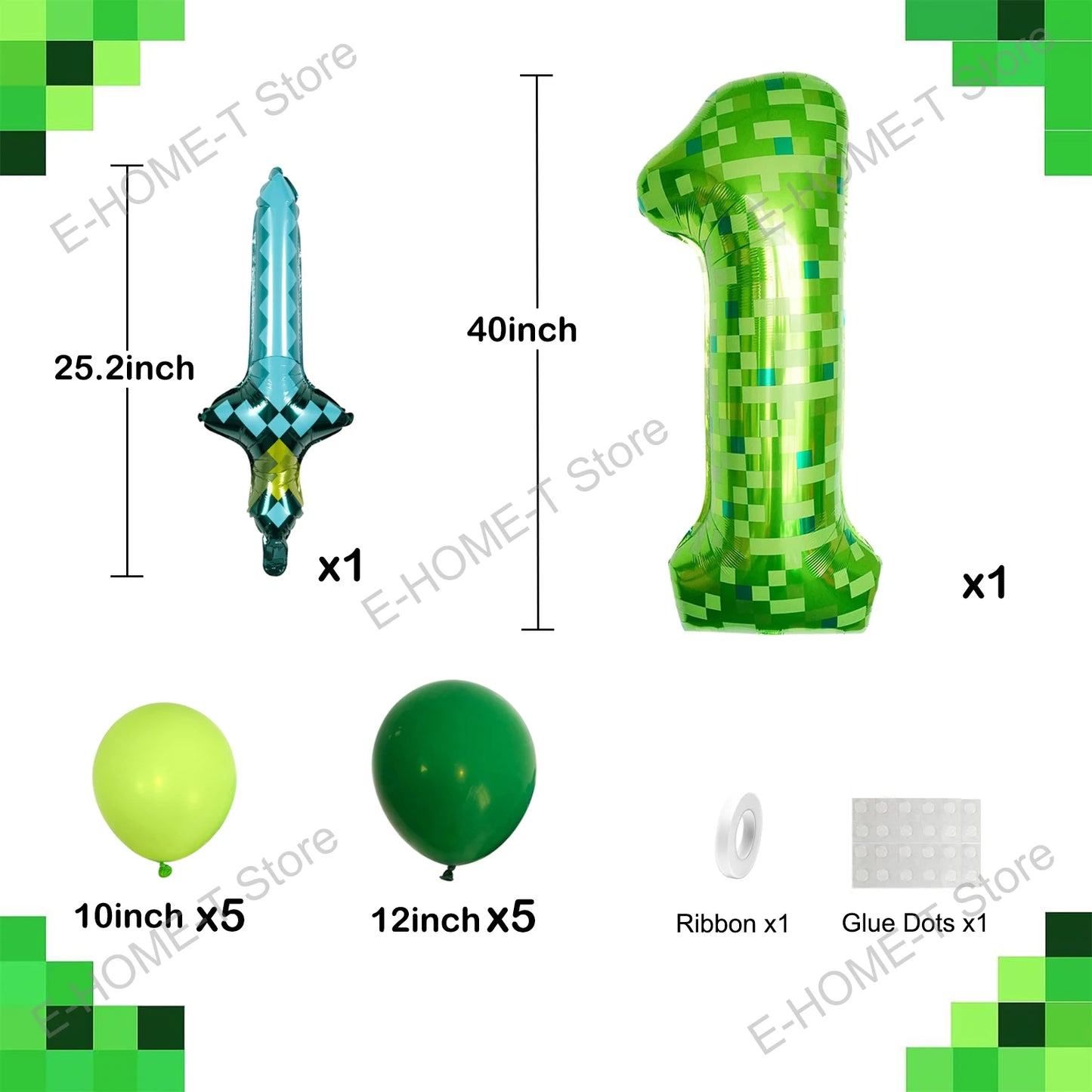 Kit Ballons Minecraft avec Âge