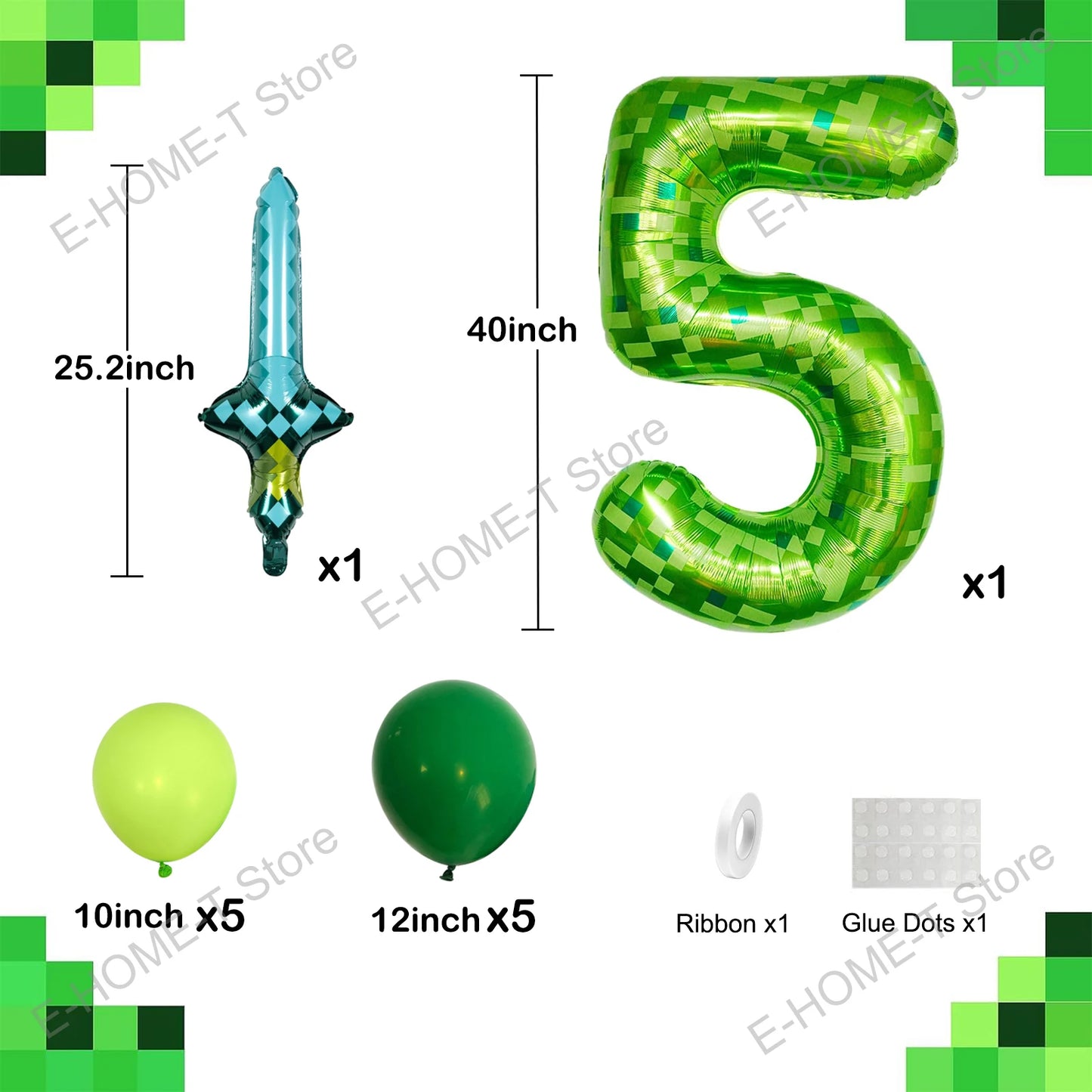 Kit Ballons Minecraft avec Âge