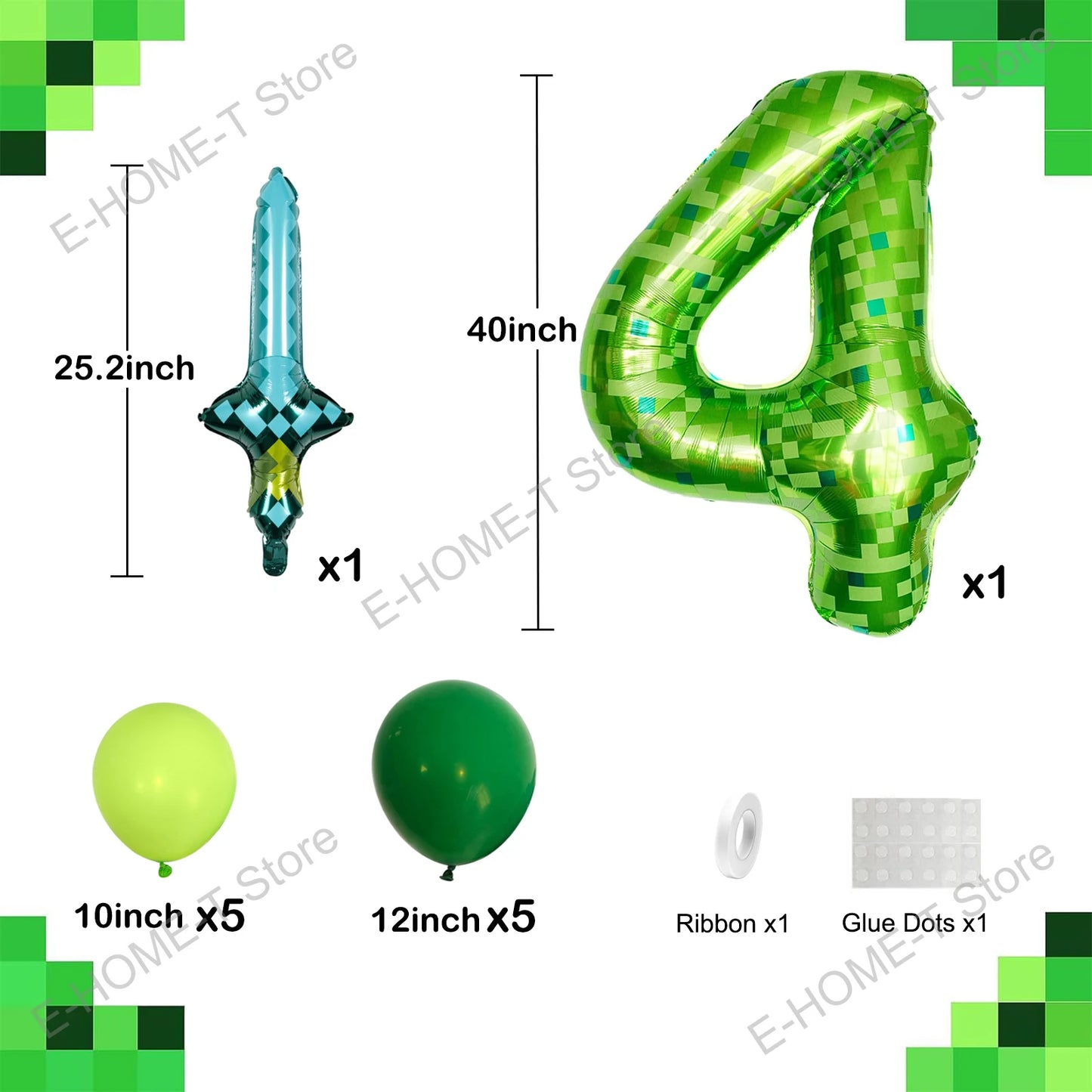 Kit Ballons Minecraft avec Âge