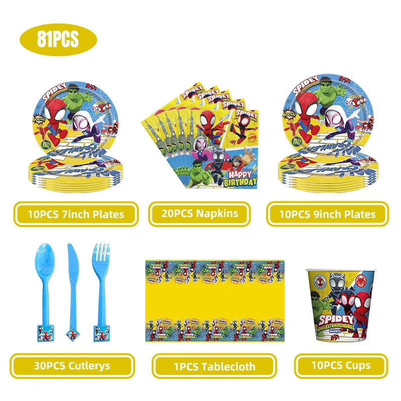 Disney Spidey Kit Vaisselle + décorations