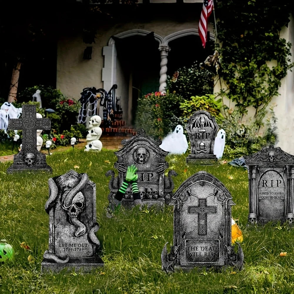 Lot de 6 Pierres Tombales d’Halloween