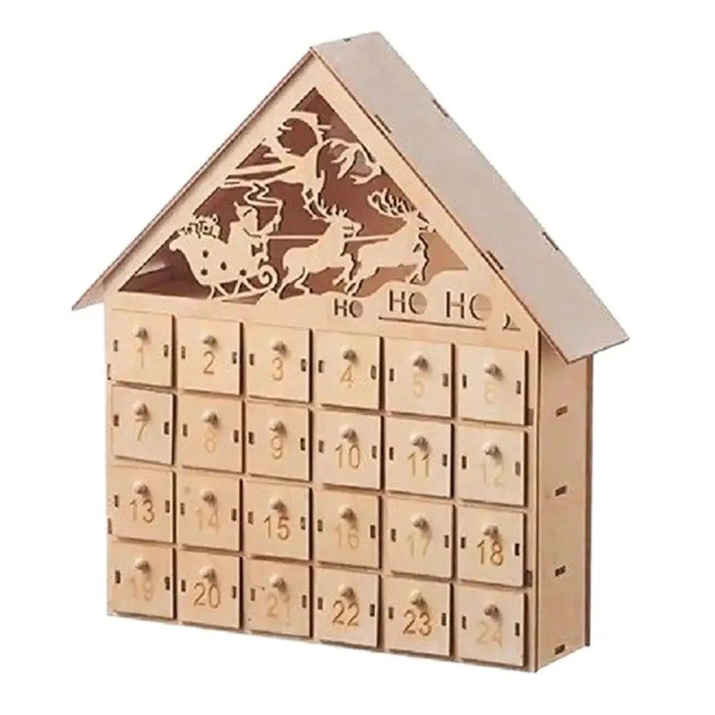 Calendrier de l’Avent de Noël Réutilisable en Bois