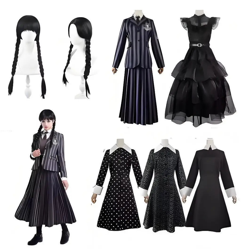 Robe Mercredi Addams Enfant et Adulte