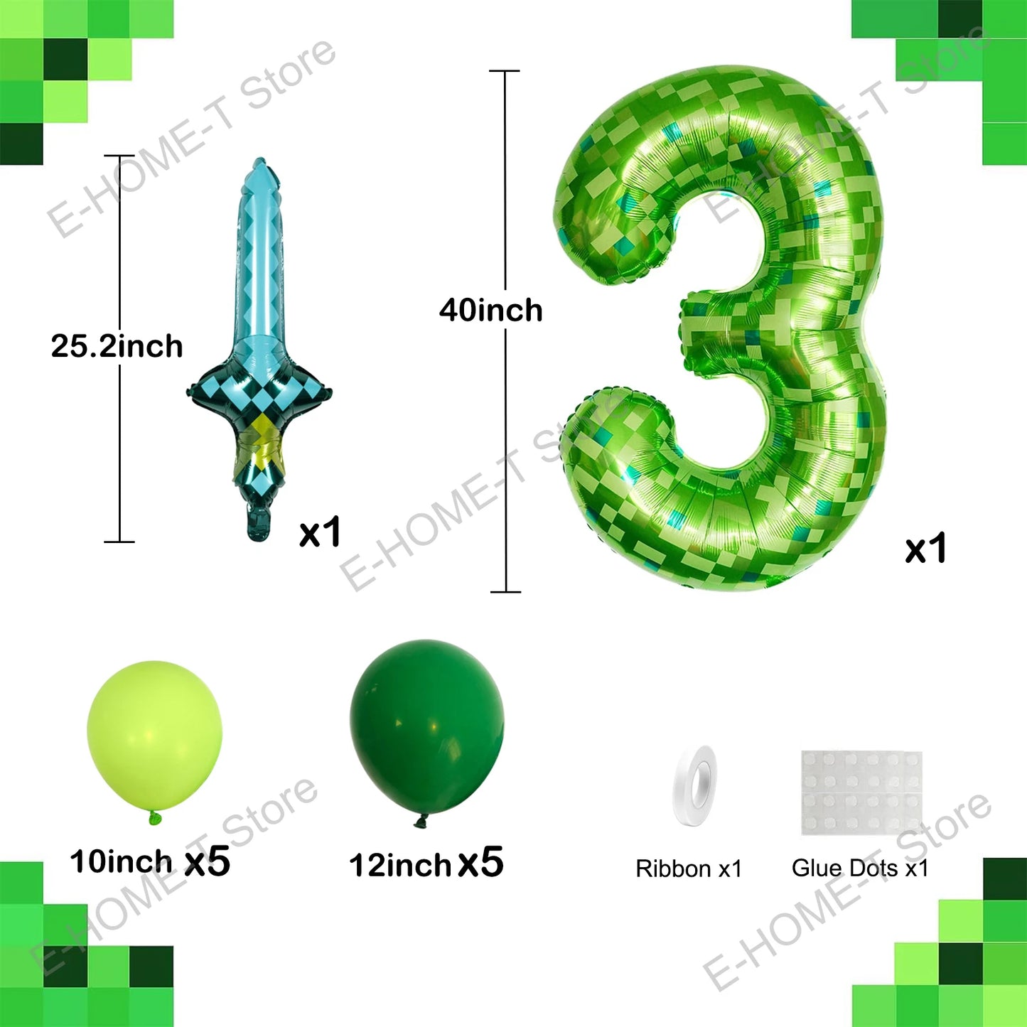 Kit Ballons Minecraft avec Âge