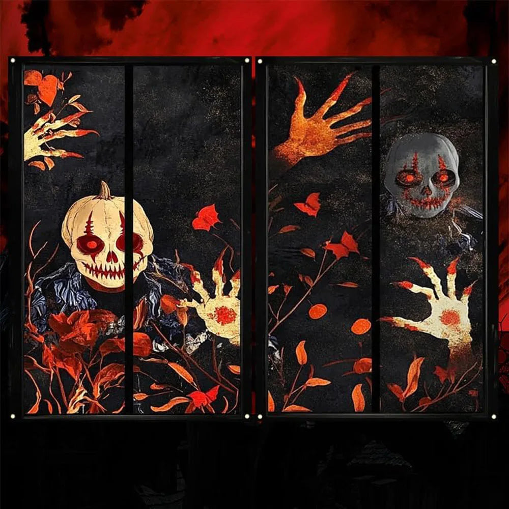 Lot de 2 Stickers Fenêtre Halloween