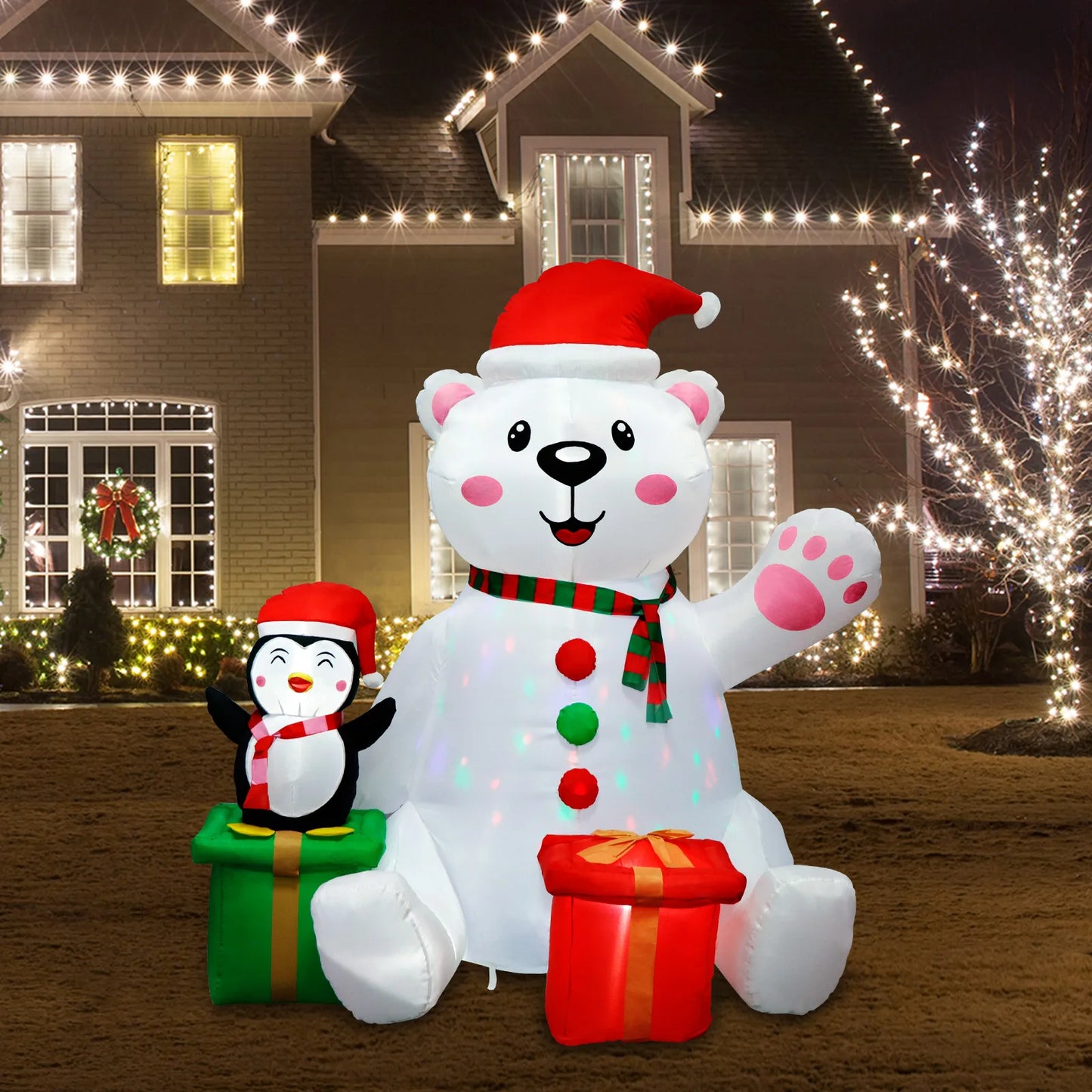Décoration Gonflable – Ours Polaire et Pingouin 1,8 m