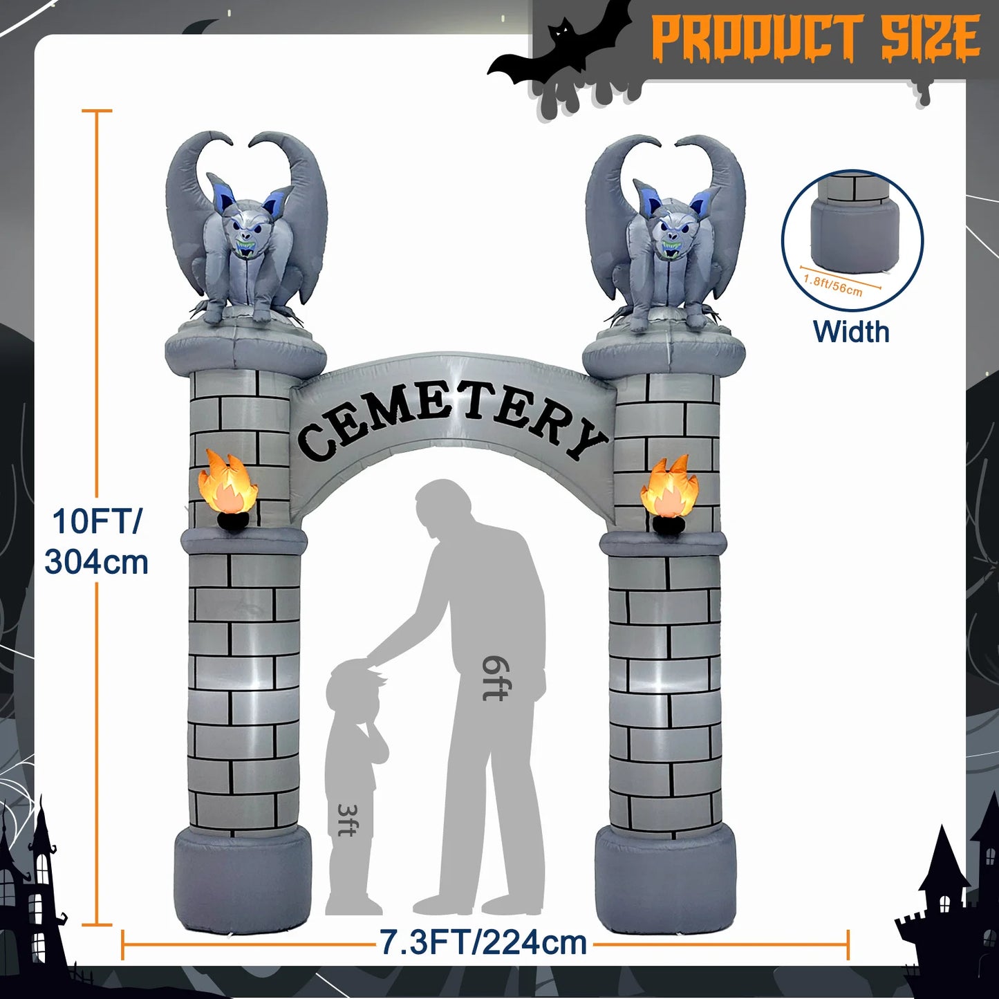Arche de Cimetière Gonflable Halloween 3 m