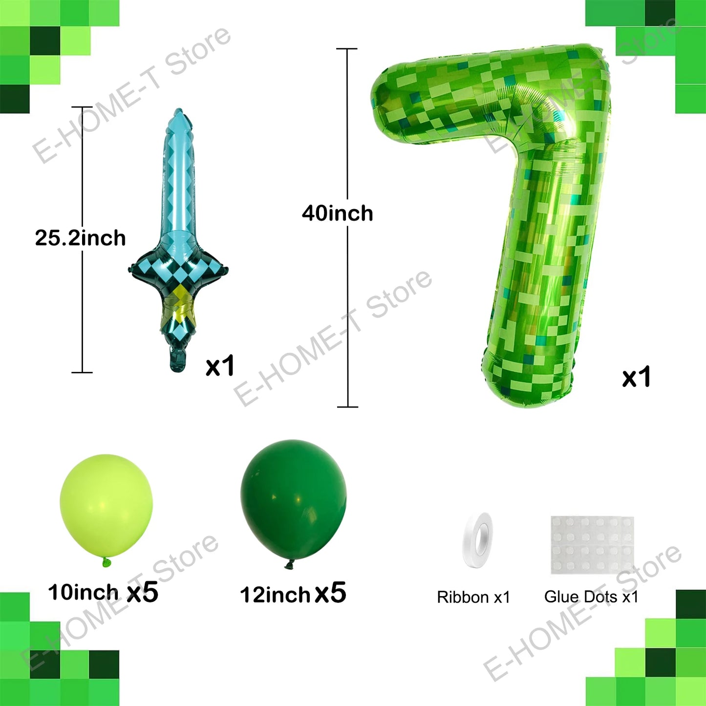 Kit Ballons Minecraft avec Âge