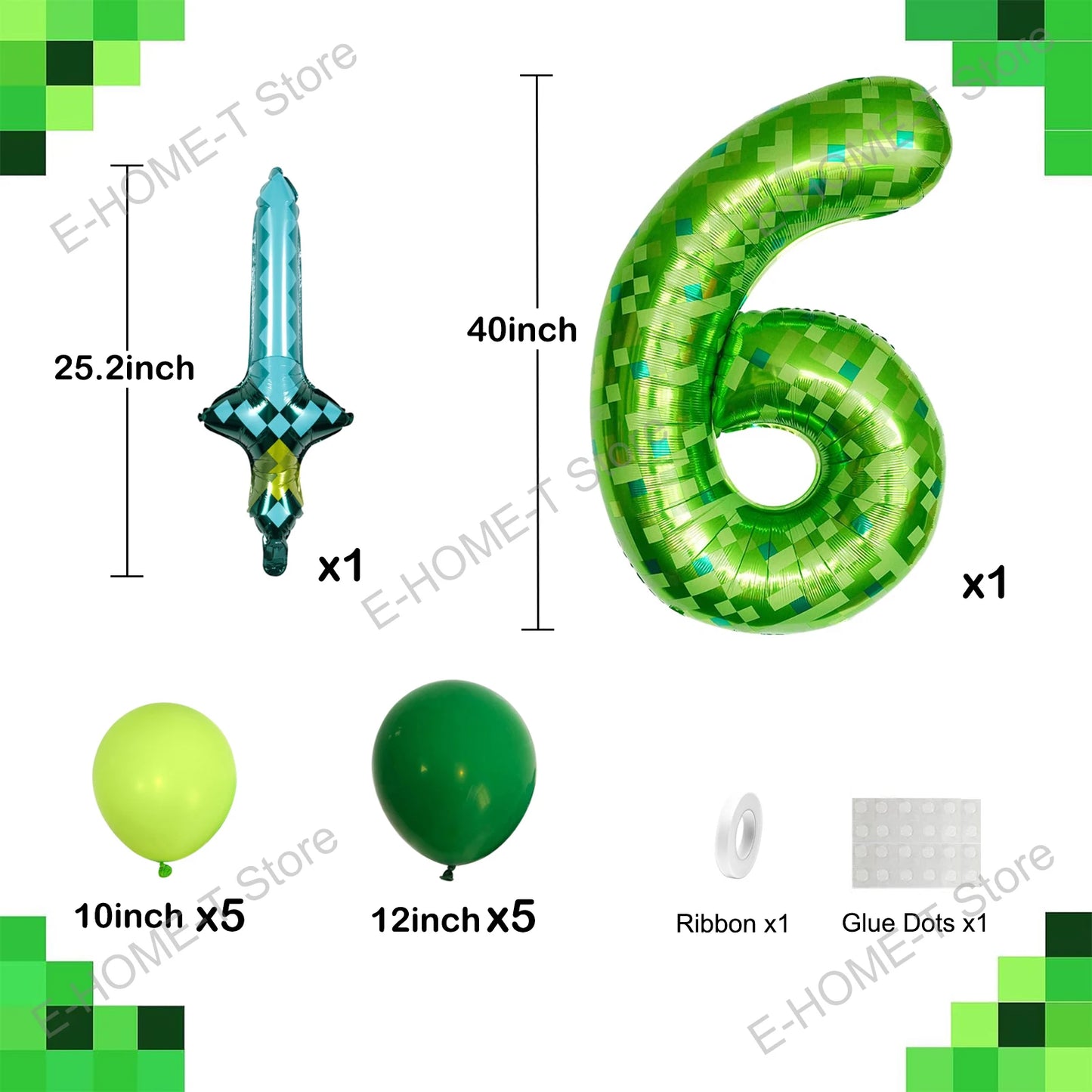 Kit Ballons Minecraft avec Âge