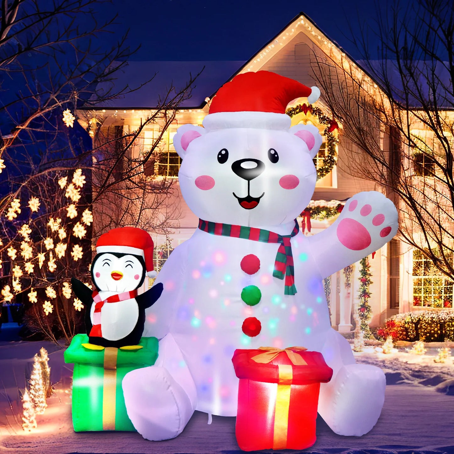 Décoration Gonflable – Ours Polaire et Pingouin 1,8 m