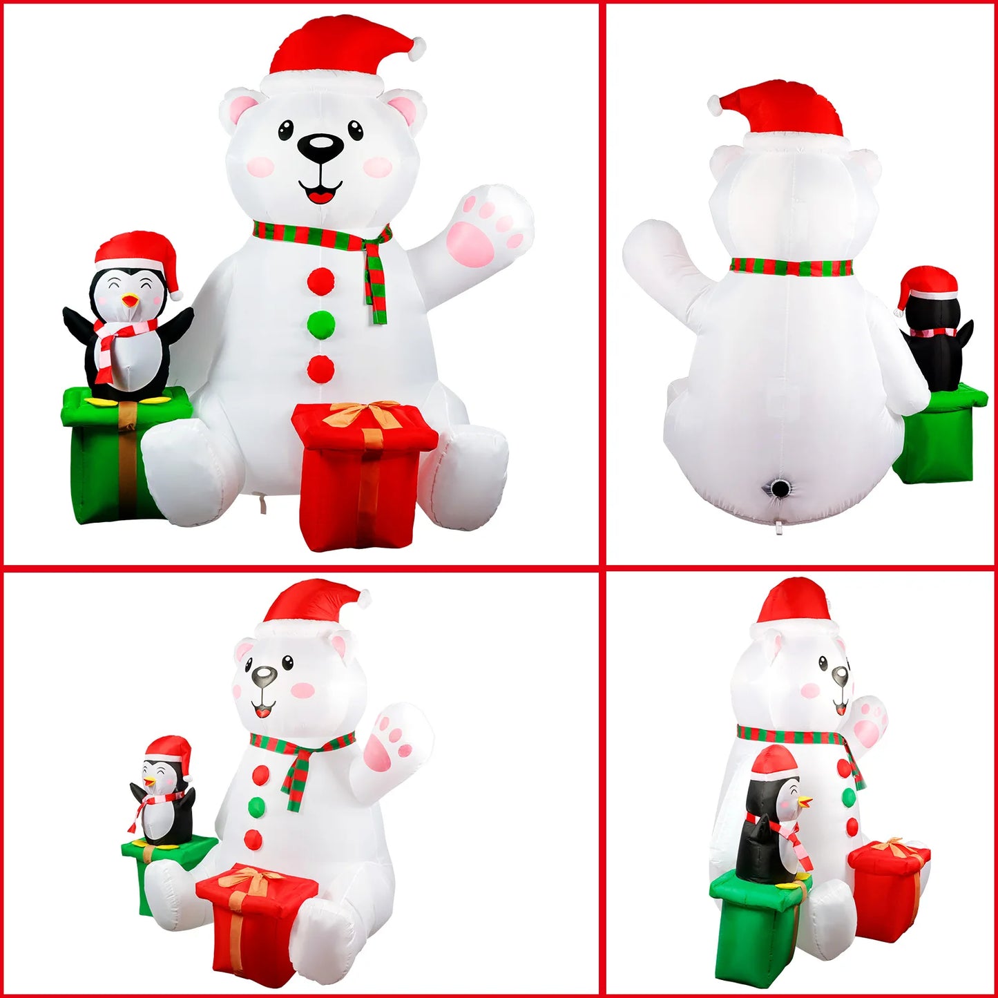 Décoration Gonflable – Ours Polaire et Pingouin 1,8 m