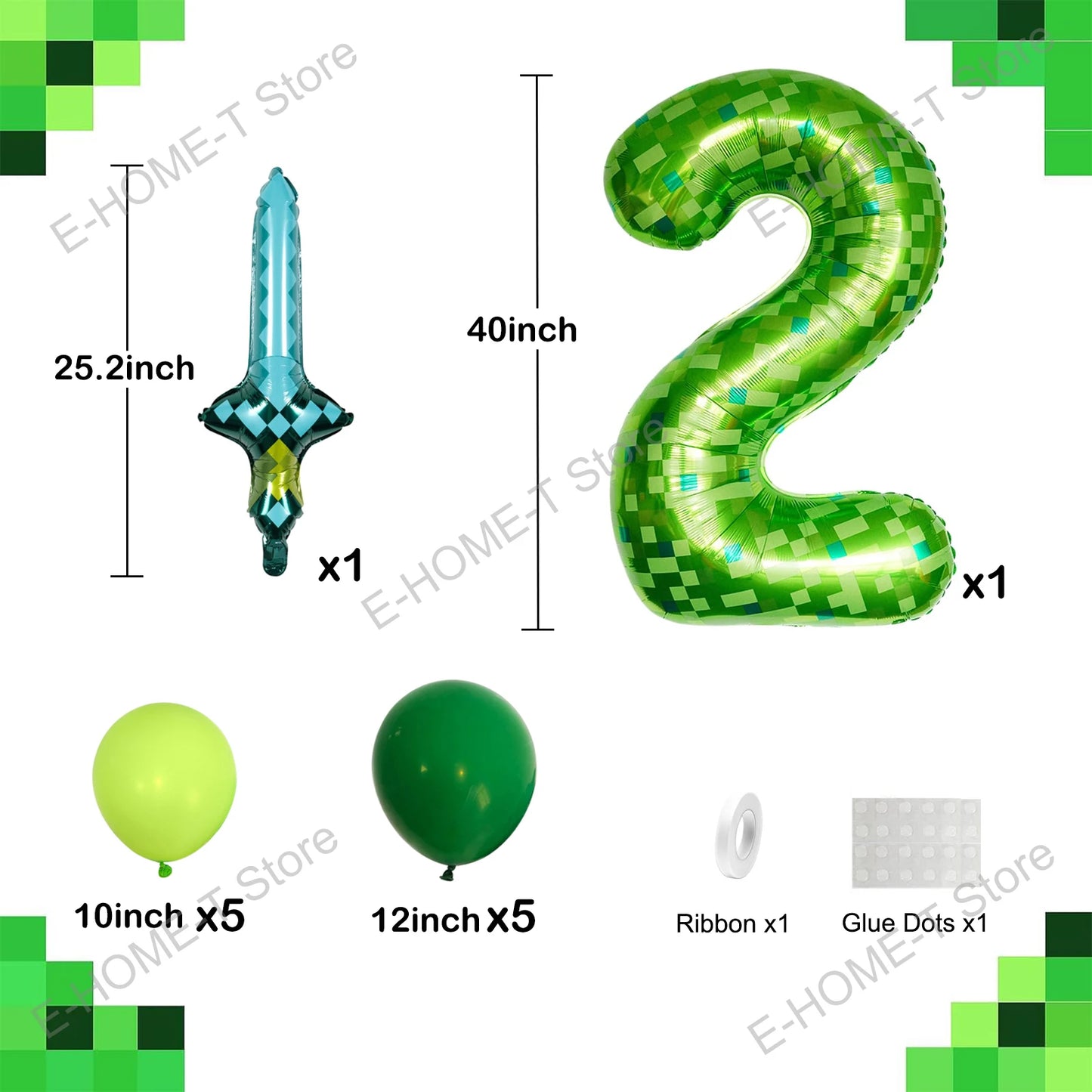 Kit Ballons Minecraft avec Âge