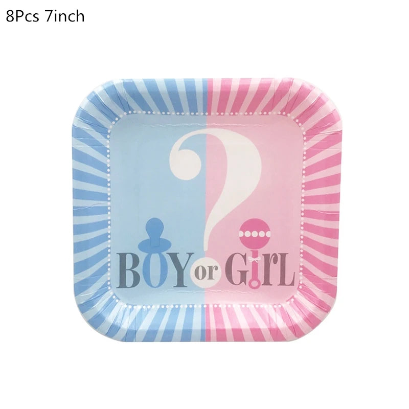 Kit vaisselle jetable – Baby Shower fille ou garçon