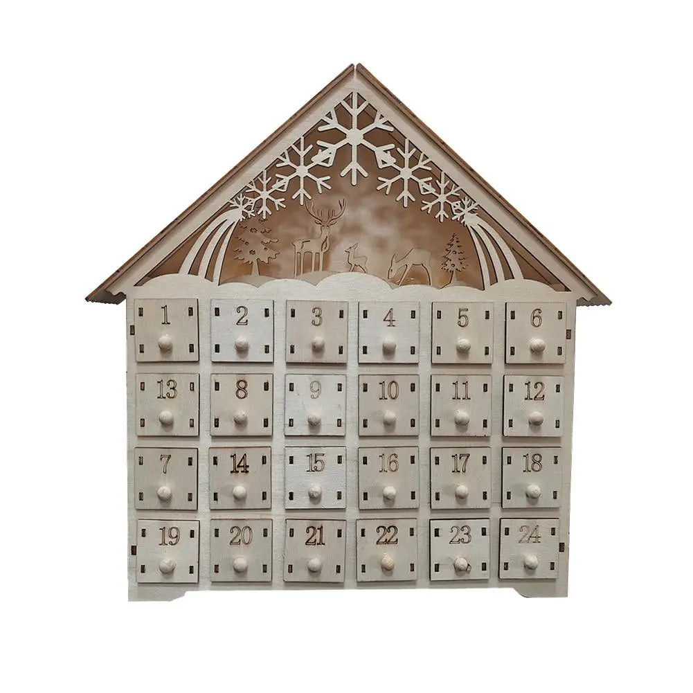Calendrier de l’Avent de Noël Réutilisable en Bois