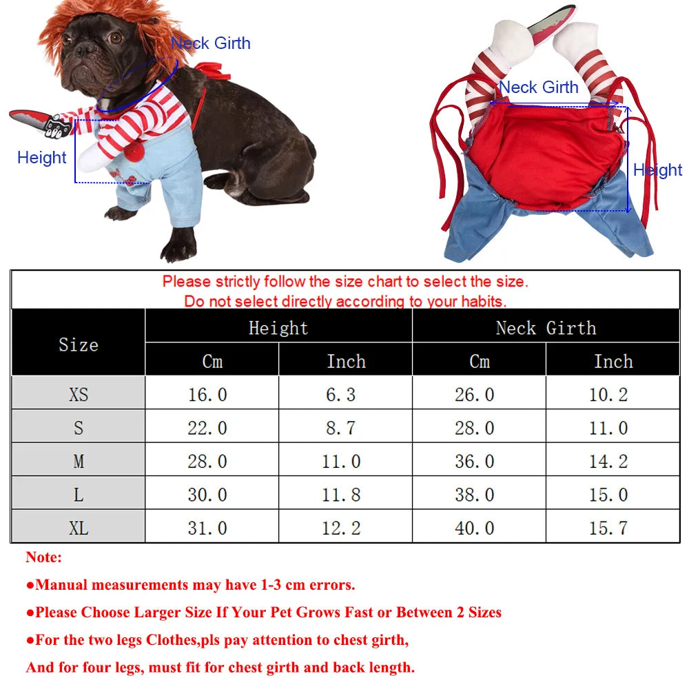 Déguisement Chucky Halloween pour chiens et chats