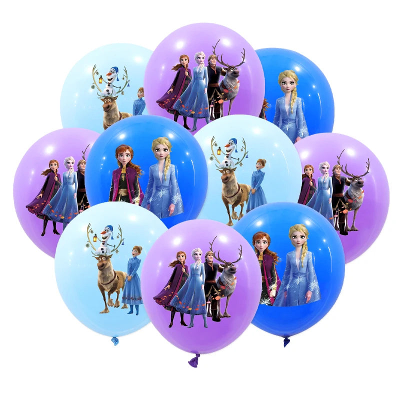 Ballons Reine des Neiges – Kit Anniversaire Elsa & Anna (9 ou 10 pcs)