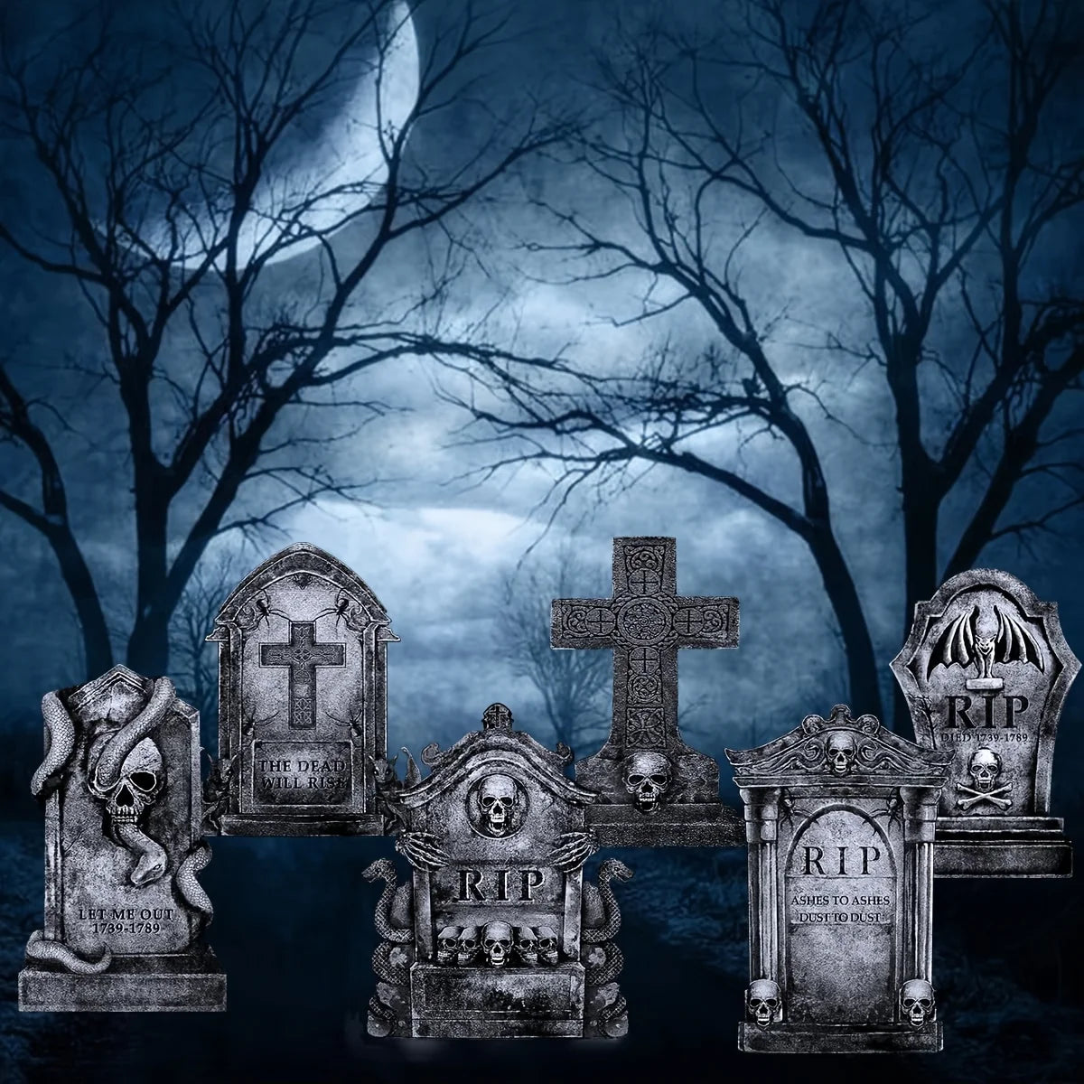 Lot de 6 Pierres Tombales d’Halloween
