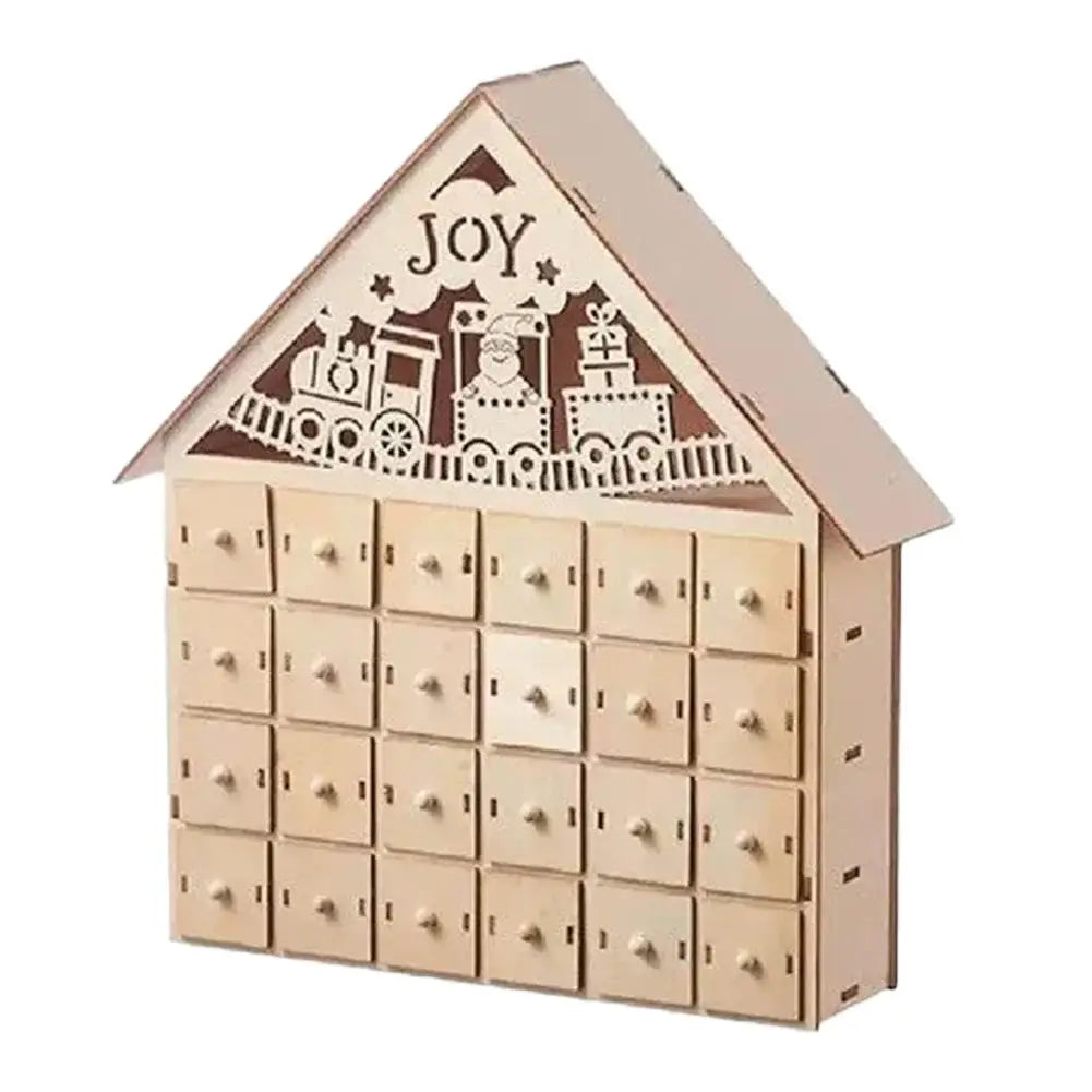 Calendrier de l’Avent de Noël Réutilisable en Bois