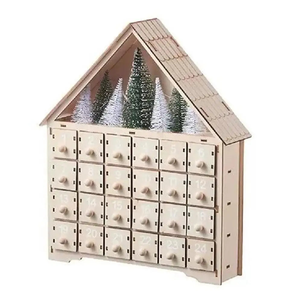 Calendrier de l’Avent de Noël Réutilisable en Bois