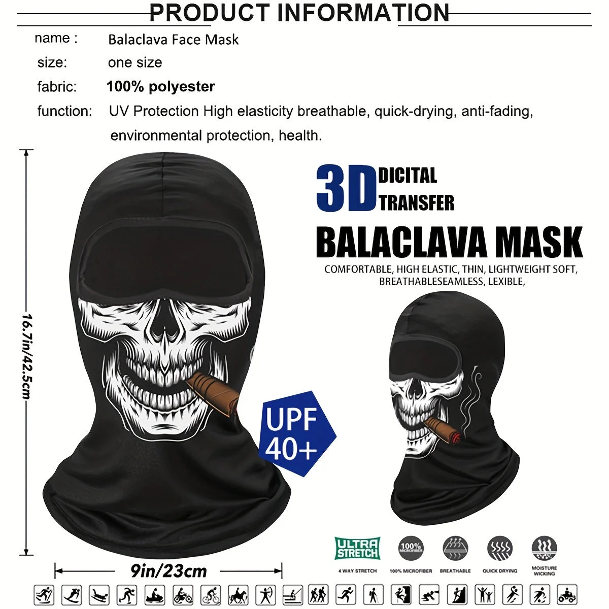 Cagoule Fantôme/Crâne/Clown
