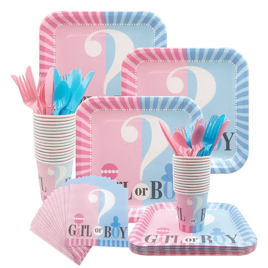 Kit vaisselle jetable – Baby Shower fille ou garçon
