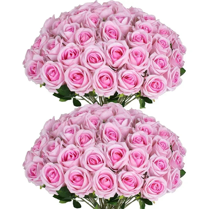 50 Roses Artificielles en Velours – Cadeau Saint-Valentin