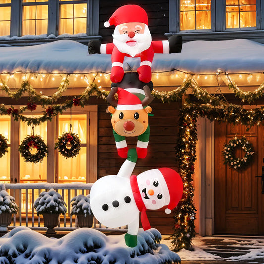 Décoration Gonflable de Noël 2,4 m – Père Noël Grimpant