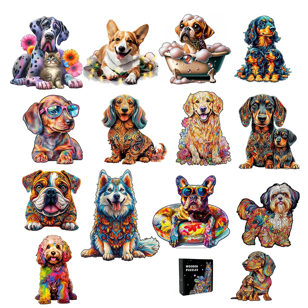 Puzzle en Bois Chien Irrégulier