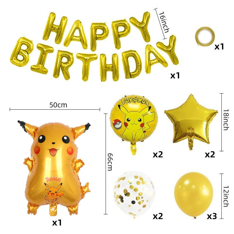 Pokémon Kit Décoration Ballon + 10 styles au choix