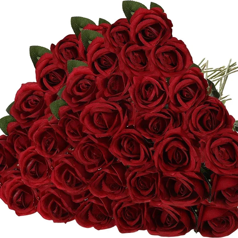 50 Roses Artificielles en Velours – Cadeau Saint-Valentin