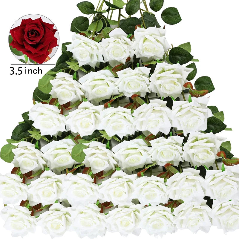 50 Roses Artificielles en Velours – Cadeau Saint-Valentin