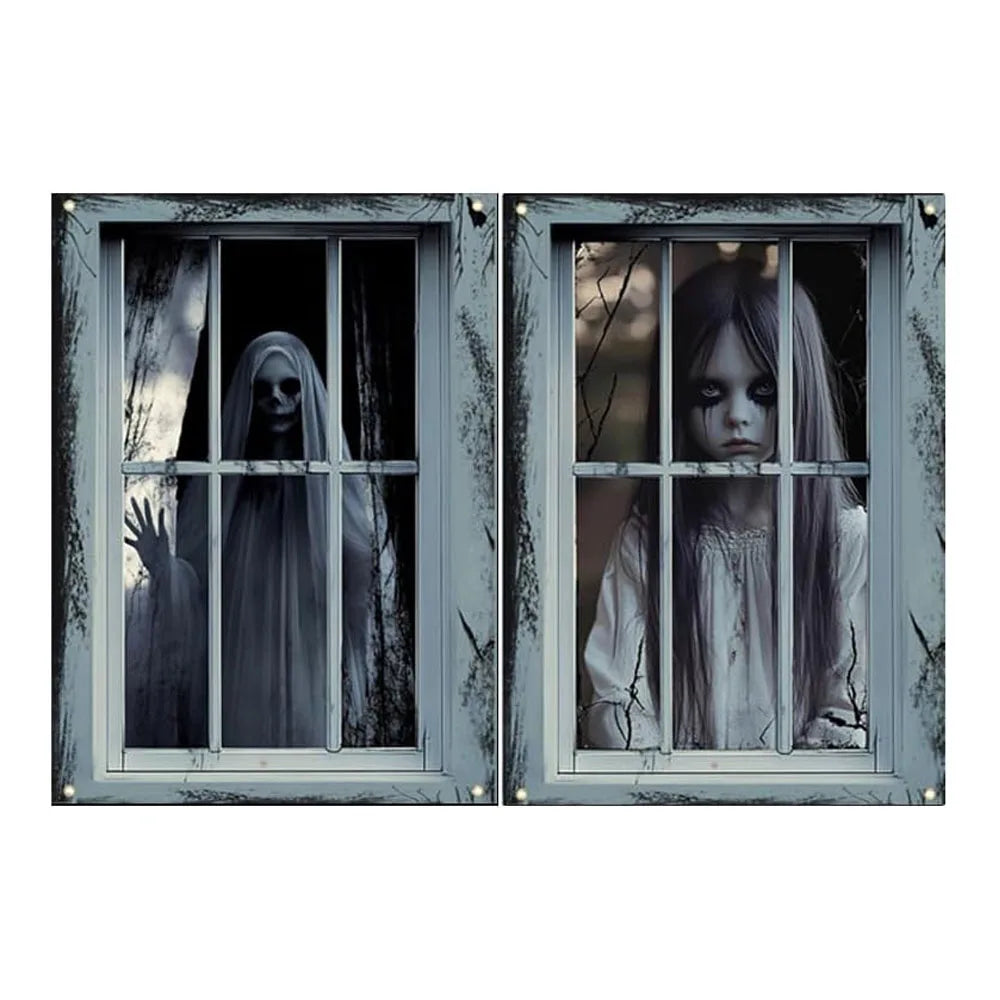 Lot de 2 Stickers Fenêtre Halloween