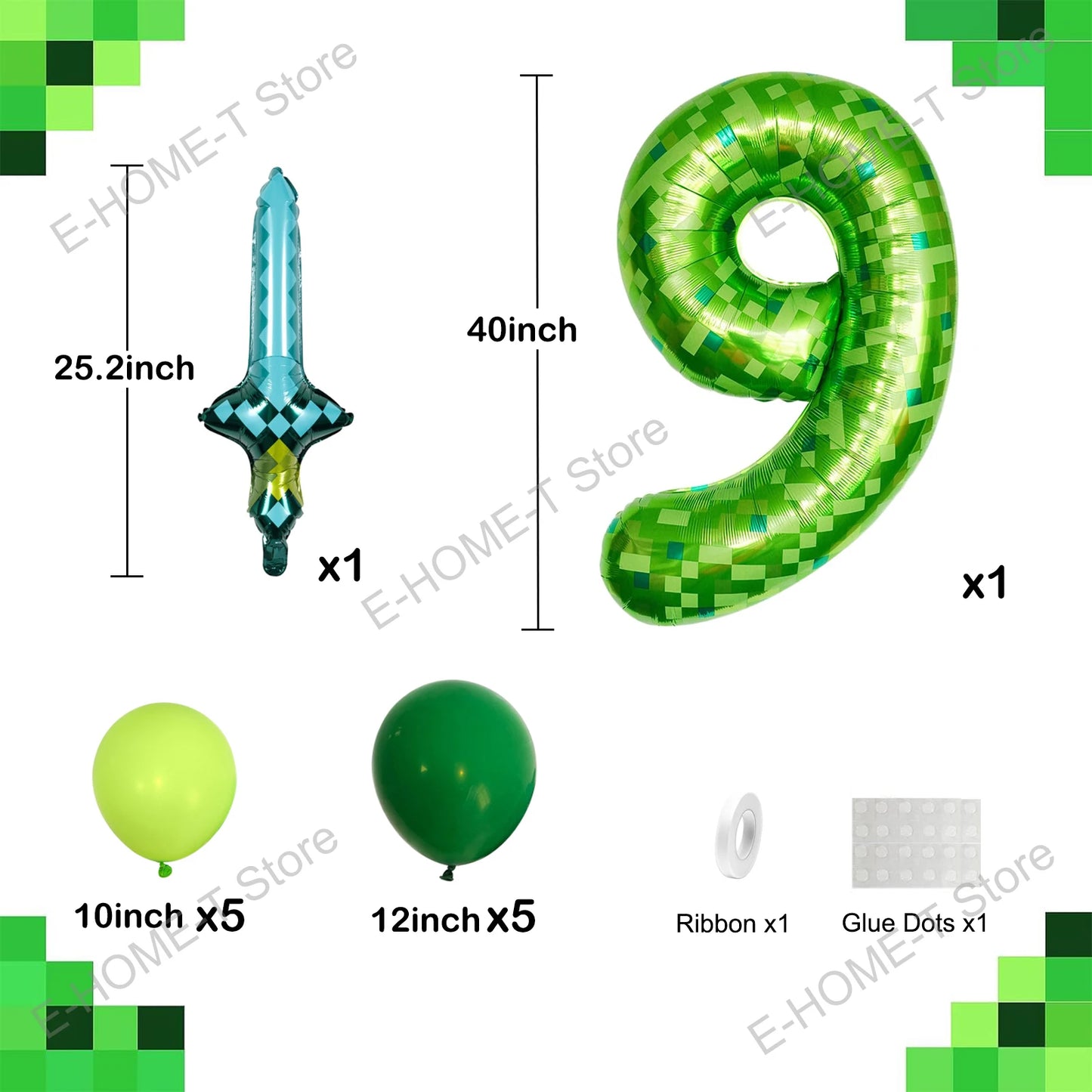 Kit Ballons Minecraft avec Âge