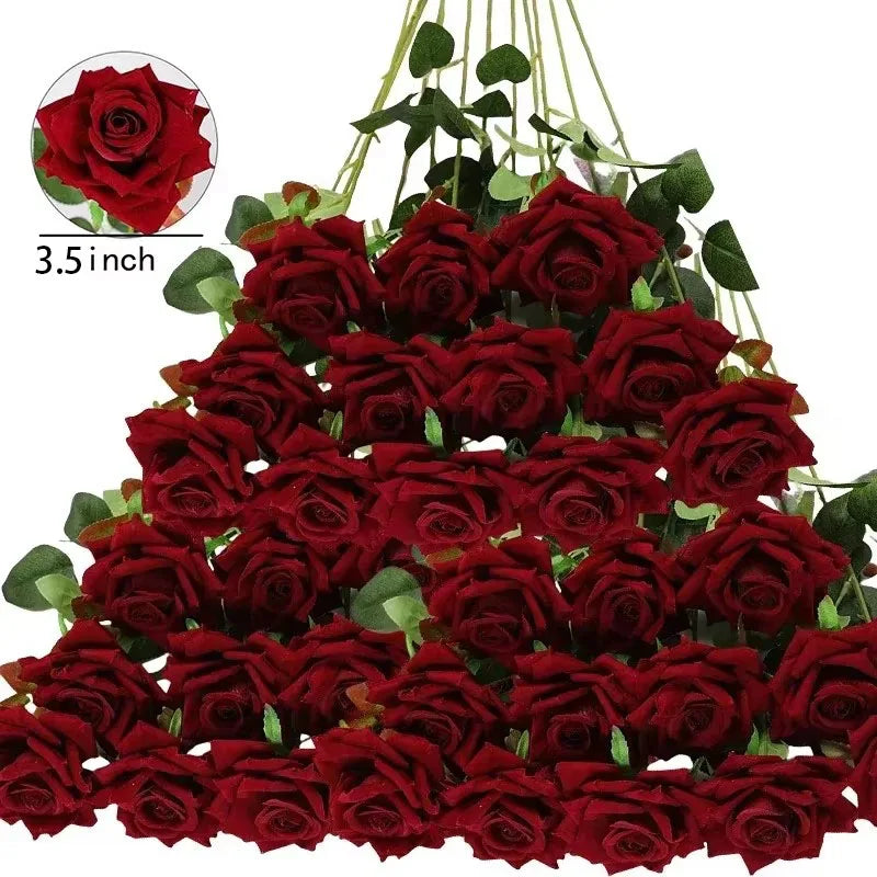 50 Roses Artificielles en Velours – Cadeau Saint-Valentin