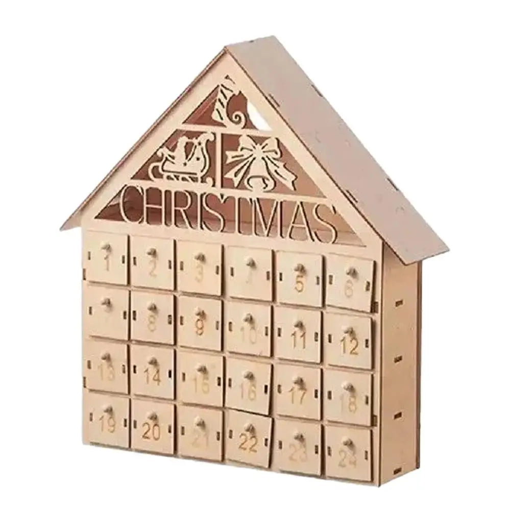 Calendrier de l’Avent de Noël Réutilisable en Bois