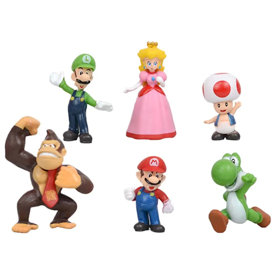 Lot de 6 Figurines Super Mario
