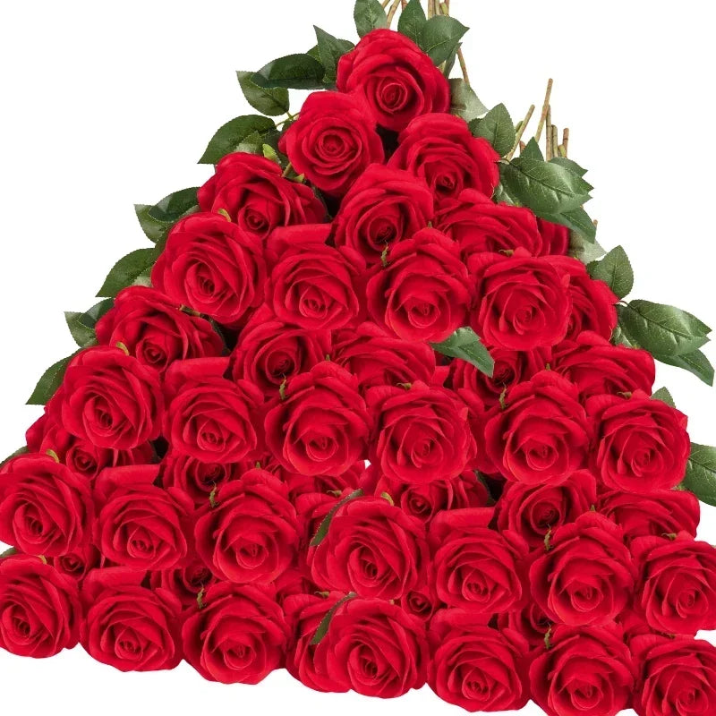 50 Roses Artificielles en Velours – Cadeau Saint-Valentin